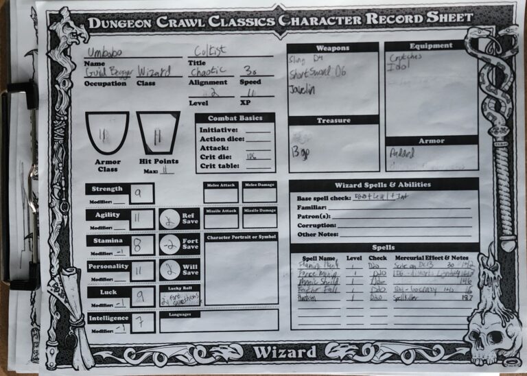 Umbobo's character sheet
