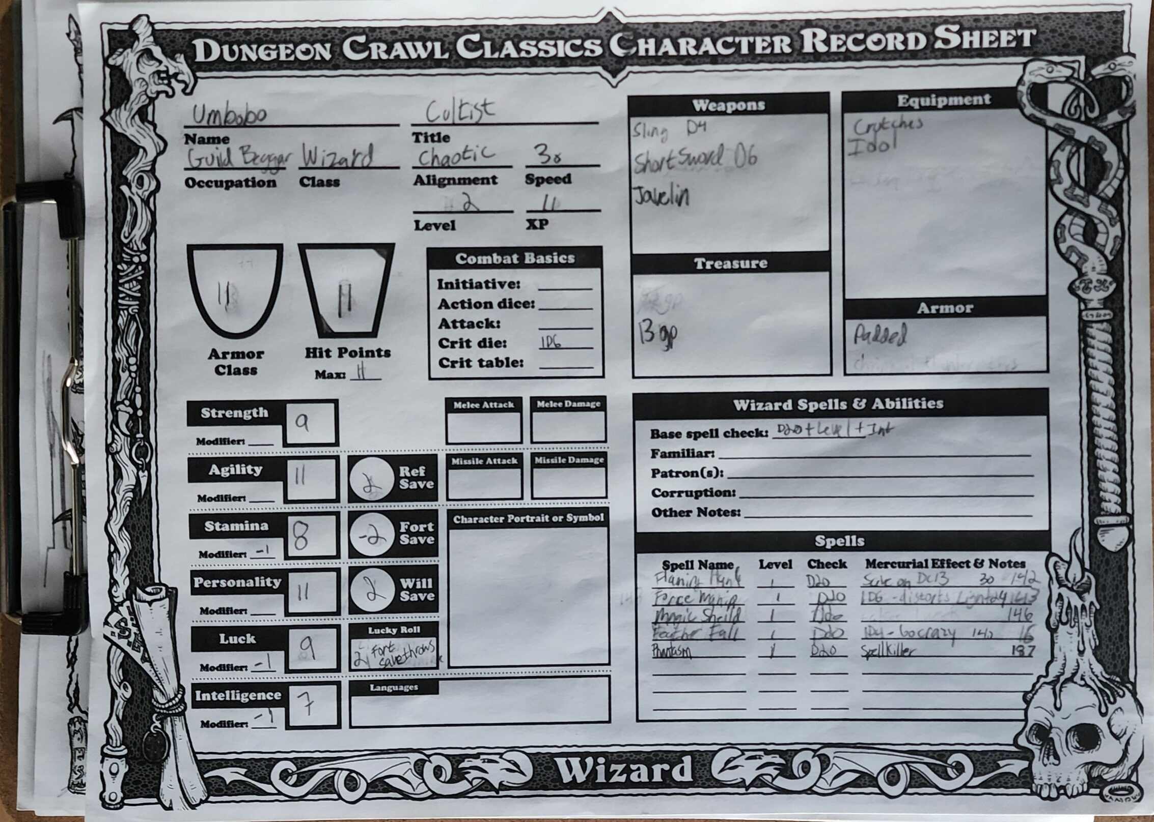 Umbobo's character sheet